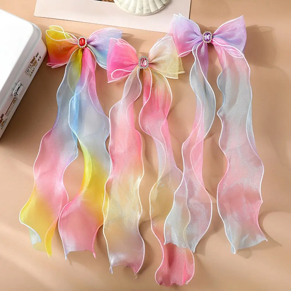 

1PC Colorful Chiffon Bow Ribbon Hairpins Cute Hair Clips For Girls Children Sweet Hair Decorate Headband Fashion Hair Accessorie