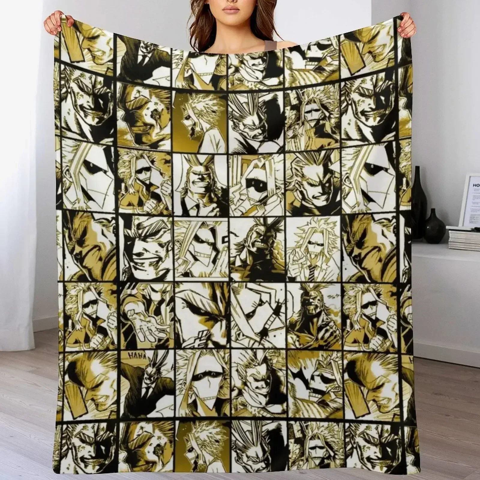 Коллаж Allmight Mix цветная версия пледы большой диван манга теплые одеяла