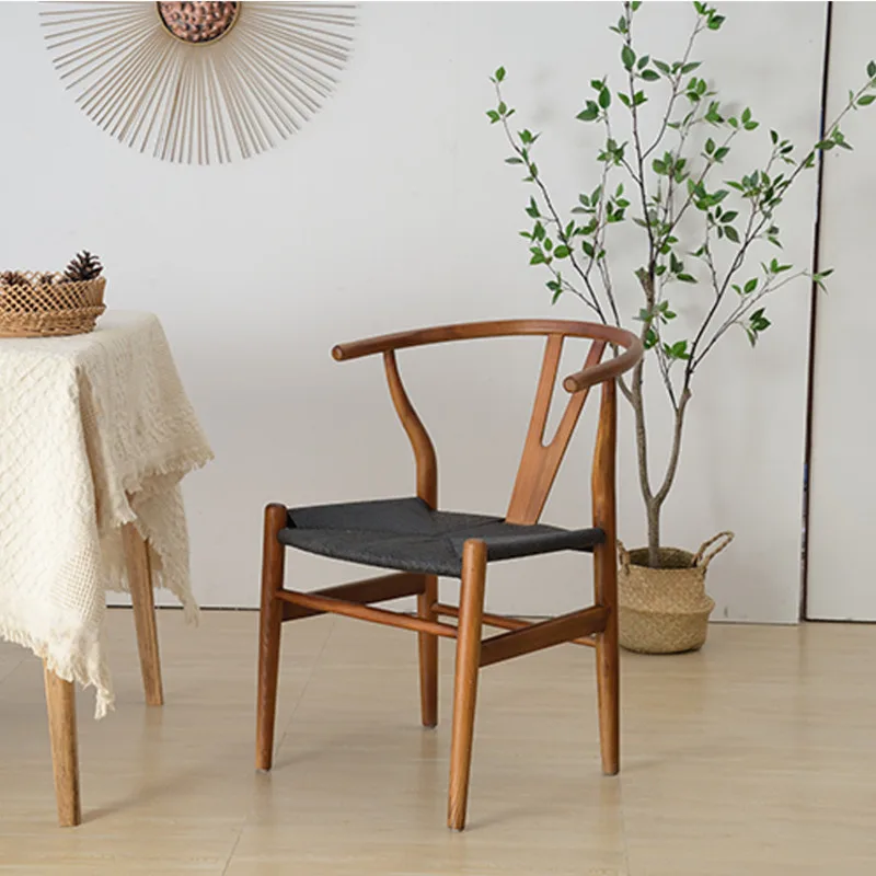Nordic Real Wood Dining Chair Study Office Computer Chair Home Dining Room Balcony With Back