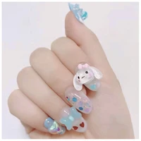 sanrio mini cinnamoroll anime kawaii nail art sticker kuromi jewelry nail cartoon accessories toy girls gift kitty my melody