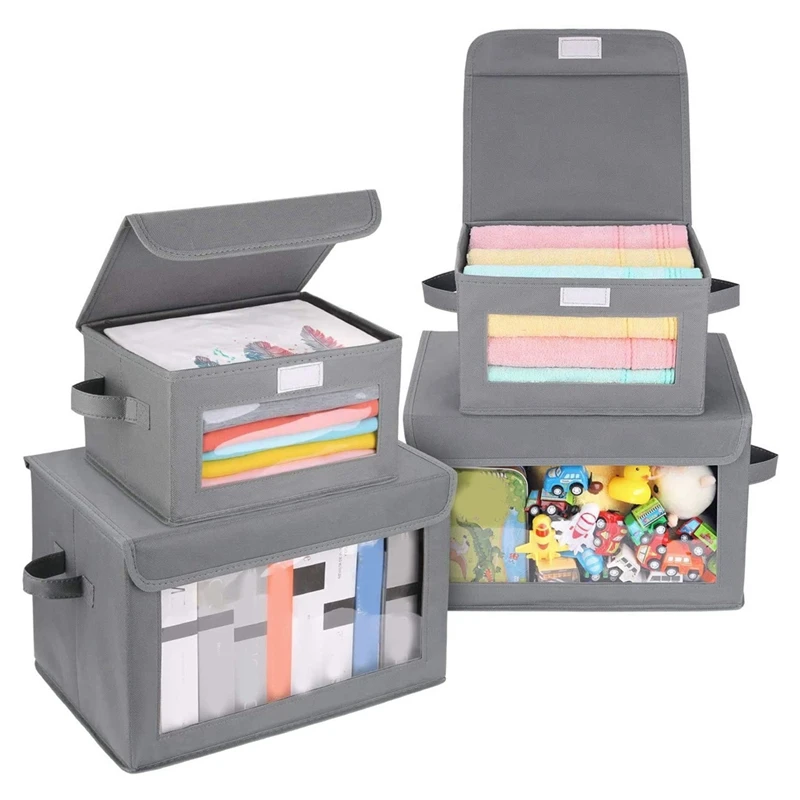 

4 шт./упаковка, ящики для хранения с откидной крышкой