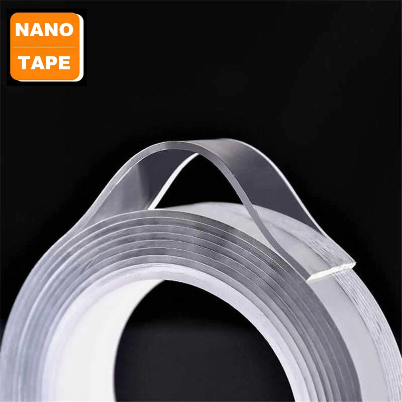 

3M Nano Tape Double Sided Tape Transparent Reusable Waterproof Adhesive Tapes Cleanable Kitchen Bathroom Supplies Tapes