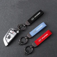 luxurious fur metal car styling keychain for hyundai badge auto accessories man business gift creative pendant fashion keyring