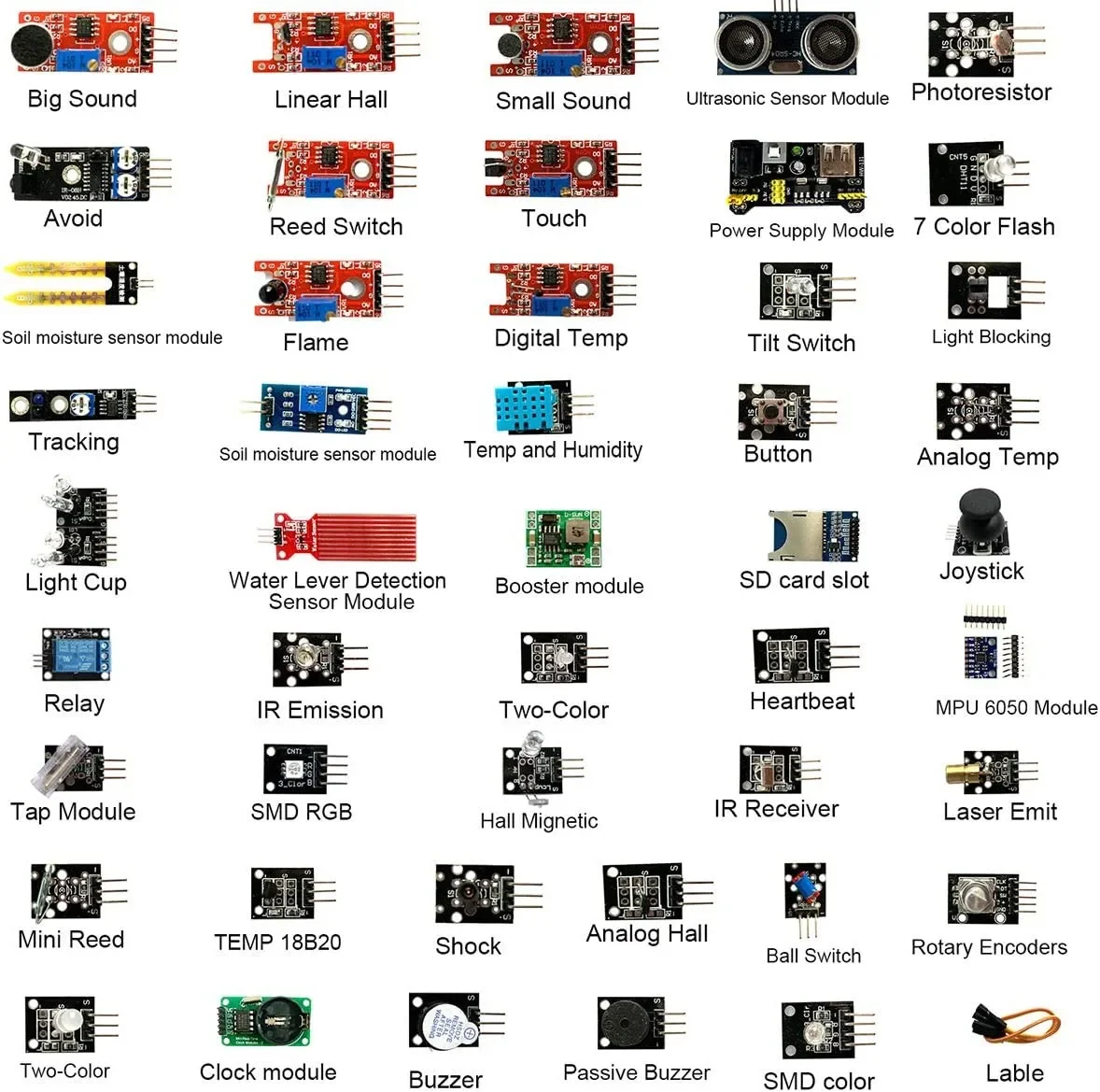 Фото Модули датчиков 45 в 1, 16 видов стартового комплекта для Arduino Raspberry Pi, лучше, чем 37 в 1 с коробкой DIY UNO R3 MEGA2560 №2