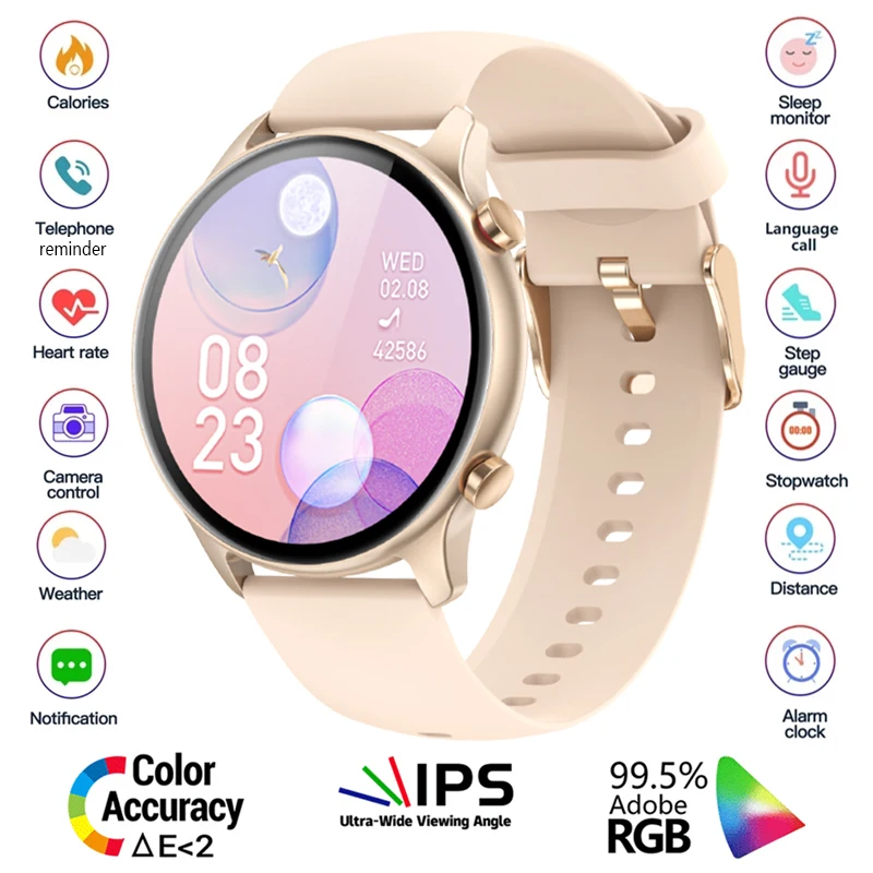 

LIGE Smart Watch Women AMOLED Full Touch Screen Sports Fitness Women Watch Waterproof IP68 For Android Ios Smartwatch Women Men