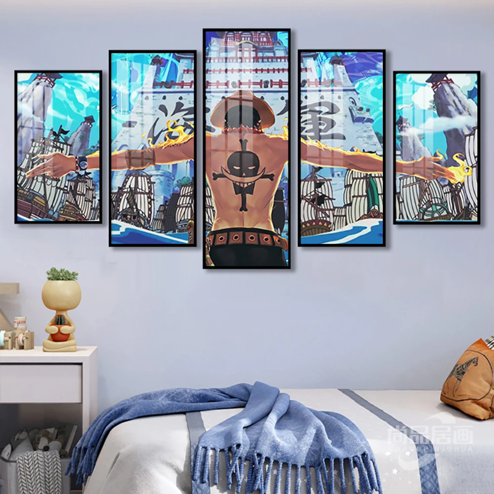 Цельный плакат аниме пять картин комбинированная декоративная роспись Ace