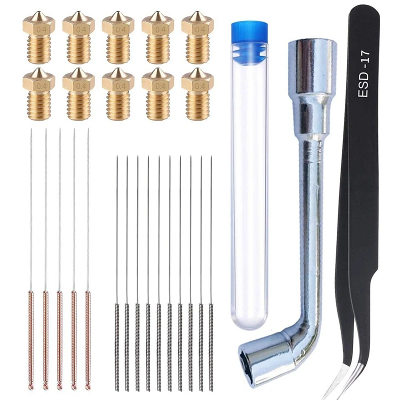 

Replace 0.4MM V6 3D Printer Extruder Brass Nozzle Cleaning Tools For V6 3D Printer Accessories