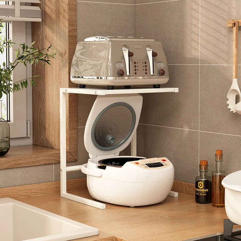 

Стеллажи для хранения кухонных кастрюль и риса с небольшой стойкой для микроволновой печи, полка для кухонной плиты, стеллажи для хранения фритюрницы, многослойные держатели для духовки