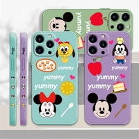 minnie mickey simple drawing for iphone x 8 plus 7 13 pro max 14 xs xr 12 11 mini se 5 se2 6s se2022 cover silky rubber square