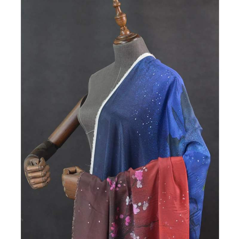 

Брендовая дизайнерская шелковая крепдешиновая ткань с принтом, мягкая ткань из натурального шелка тутового шелкопряда для юбки, рубашек, ш...