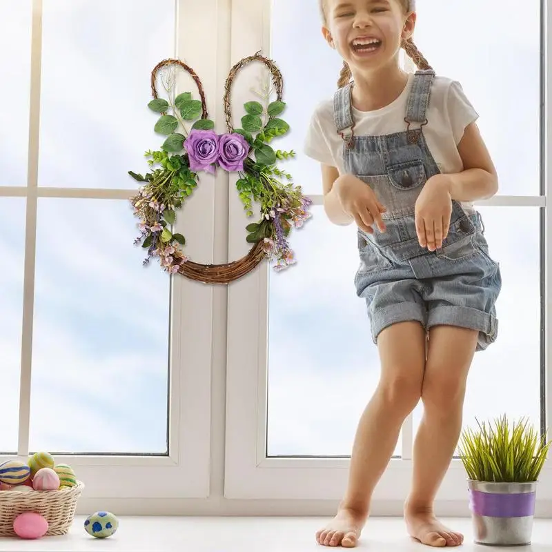 Искусственный Пасхальный венок из ротанга для входной двери 30 х40 см