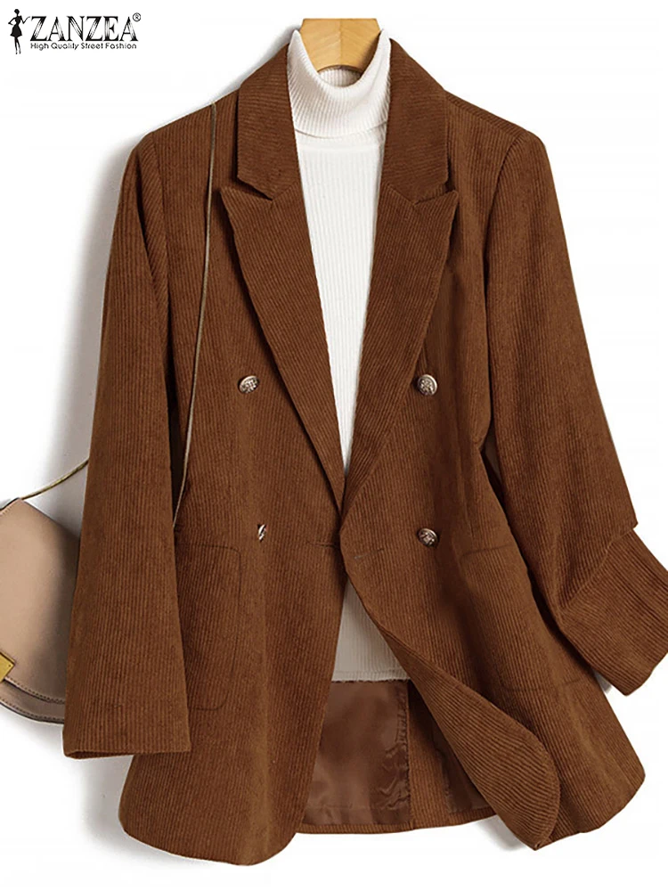 

ZANZEA Women Long Sleeve Blazer Fashion Office Lady Outwears 2023 Oversized Casual Loose Tops Lapel Neck Work Wears Suits Coats
