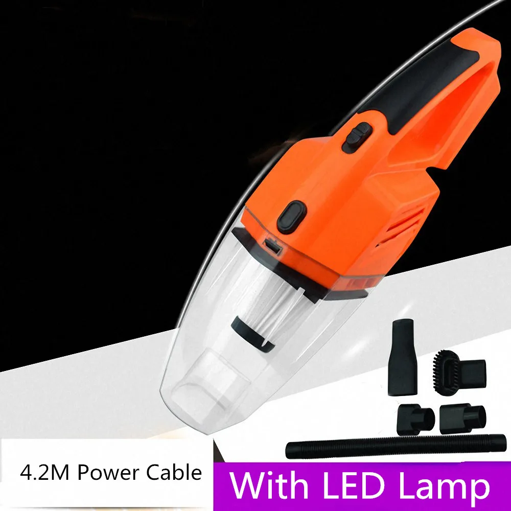 

Портативный автомобильный пылесос, ручной автомобильный пылесос со светодиодный Ной лампой, 12 В постоянного тока, 120 Вт, миниатюрный автомо...