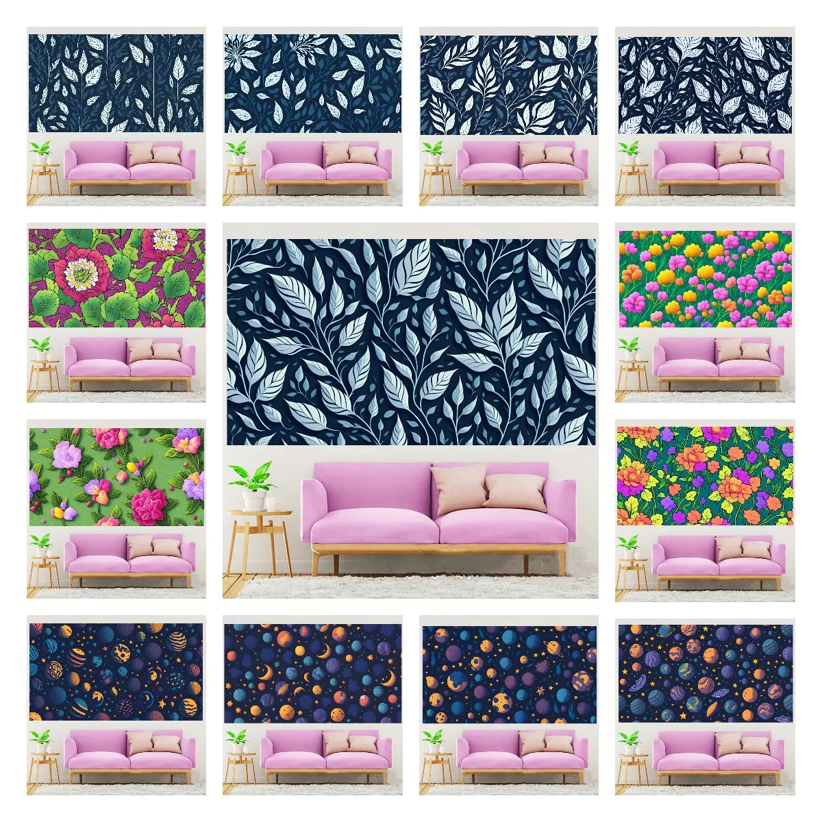 

Modern Leaves Balls Flowers Wall Stickers DIY Art Decal Home Decor for Living Room Bedroom Sofa TV Background Waterproof Poster