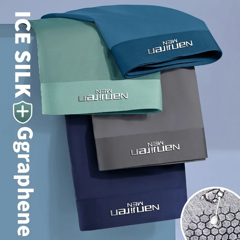 

Men's Underwear Cotton Boxers Man Breathable Silk Panties Solid Shorts Brand Underpants Men Boxer for Family Sexy Mens Underwear