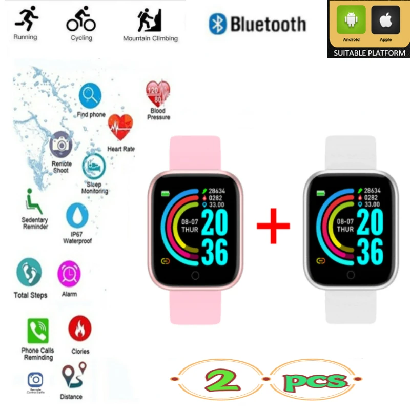 

D20 pro Wristwatch Fitness Color Screen Smart Sport Bracelet Activity Running Tracker Heart Rate For kids Men Women Watch clock