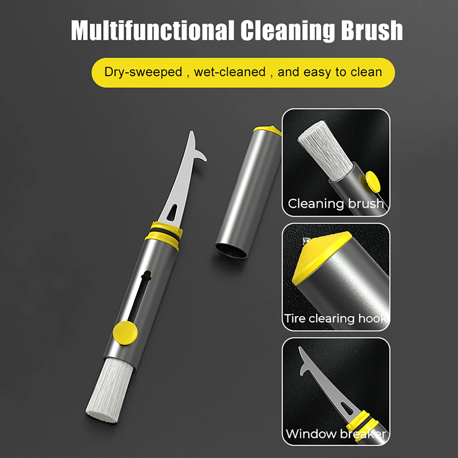

3-in-1 Car Air Outlet Cleaning Brush Auto Air Conditioner Outlet Cleaner Portable Car Interior Dust Brush for Home Car