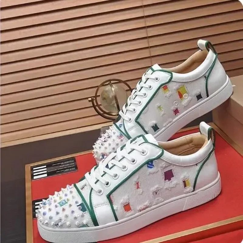 2025 Новые дизайнерские кроссовки с красной подошвой для мужчин и женщин роскошные