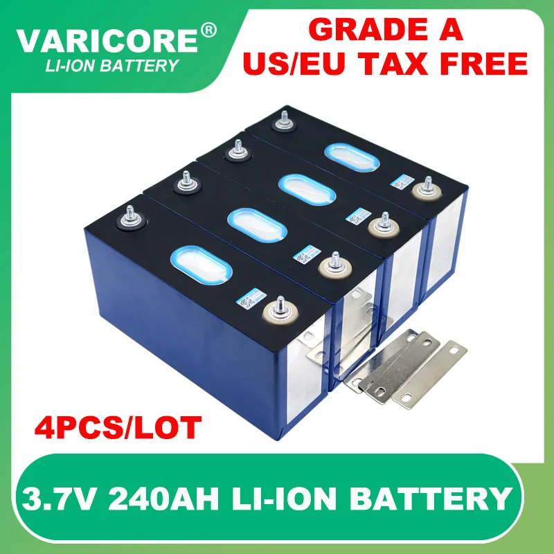 4pcs 3.7v 240Ah Lithium battery Power Cell for 12v 24v 36v travel caravan Electric vehicle Off-grid Solar Wind Grade A Tax Free