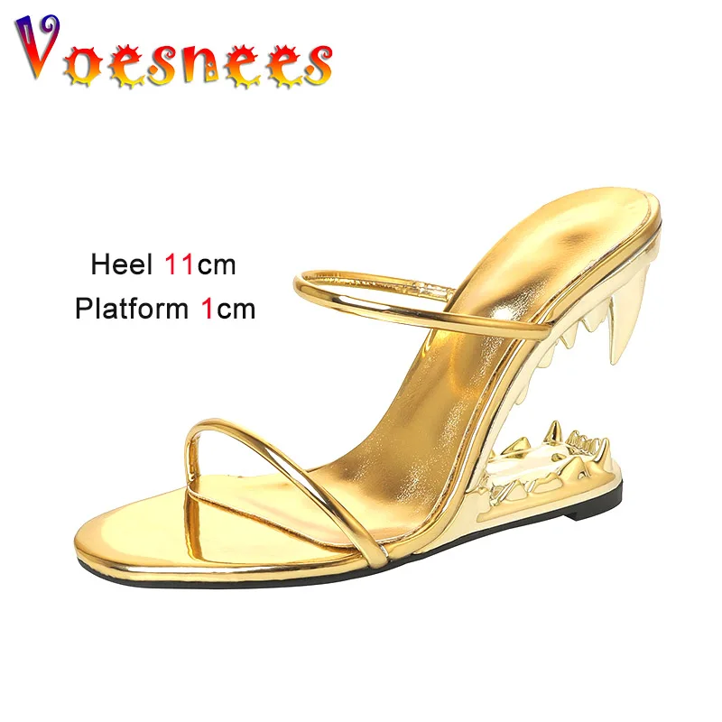 

Сандалии женские на высоком каблуке, модные туфли с ремешком на пятке, танкетка, гладиаторы, странный стиль, зауженные, современные тапочки, лето