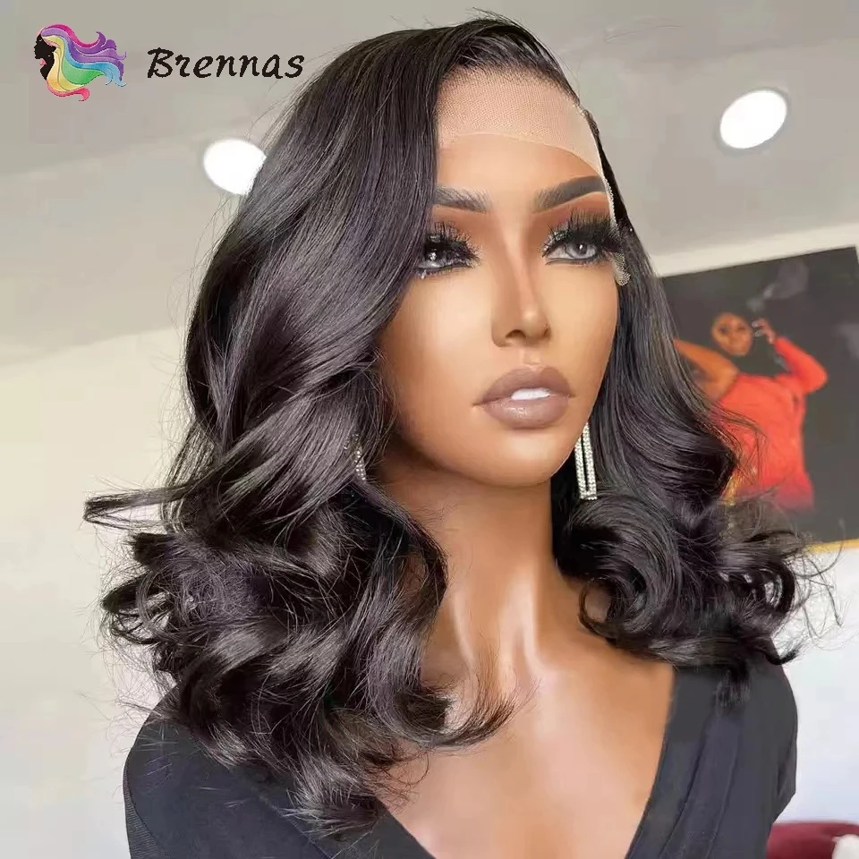 

Парик С Короткими Кружевными передними натуральными волосами, 13x4, Бразильская кутикула 4x4, плотность 180, для черных женщин