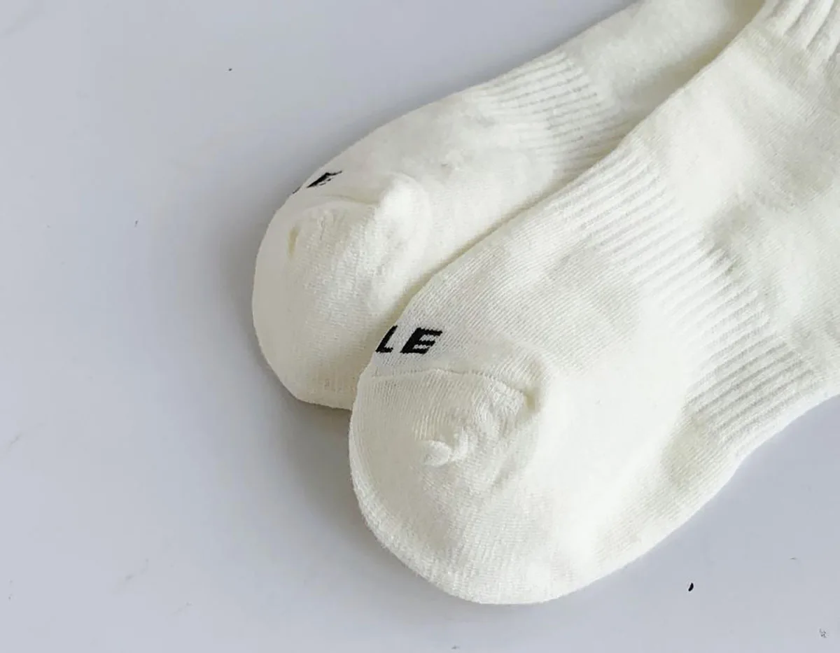 Simple Fashion Letter Cotton Sports Socks Set for Women Casual Solid Color Black White Gray Cotton Socks Female