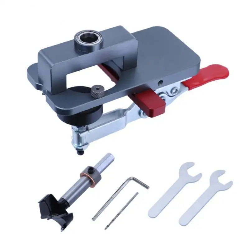 

Woodworking Hole Drilling Guide Locator 35mm Hinge Boring Jig With Fixture Aluminum Alloy Hole Opener Template For Door Cabinets