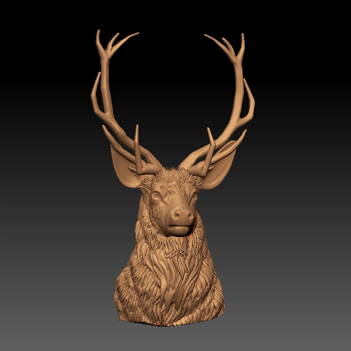 3D рельефная Модель оленя в формате STL ЧПУ роутер резьба гравировка Artcam aspire декор