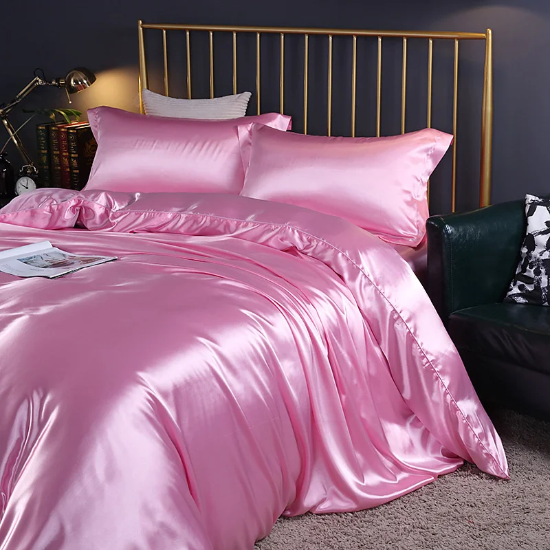 

Mulberry Washed Silk Bedding Set Silky High-end Queen Size Duvet Cover Set with Fitted Sheet Luxury Bedding Sets King Bed Set
