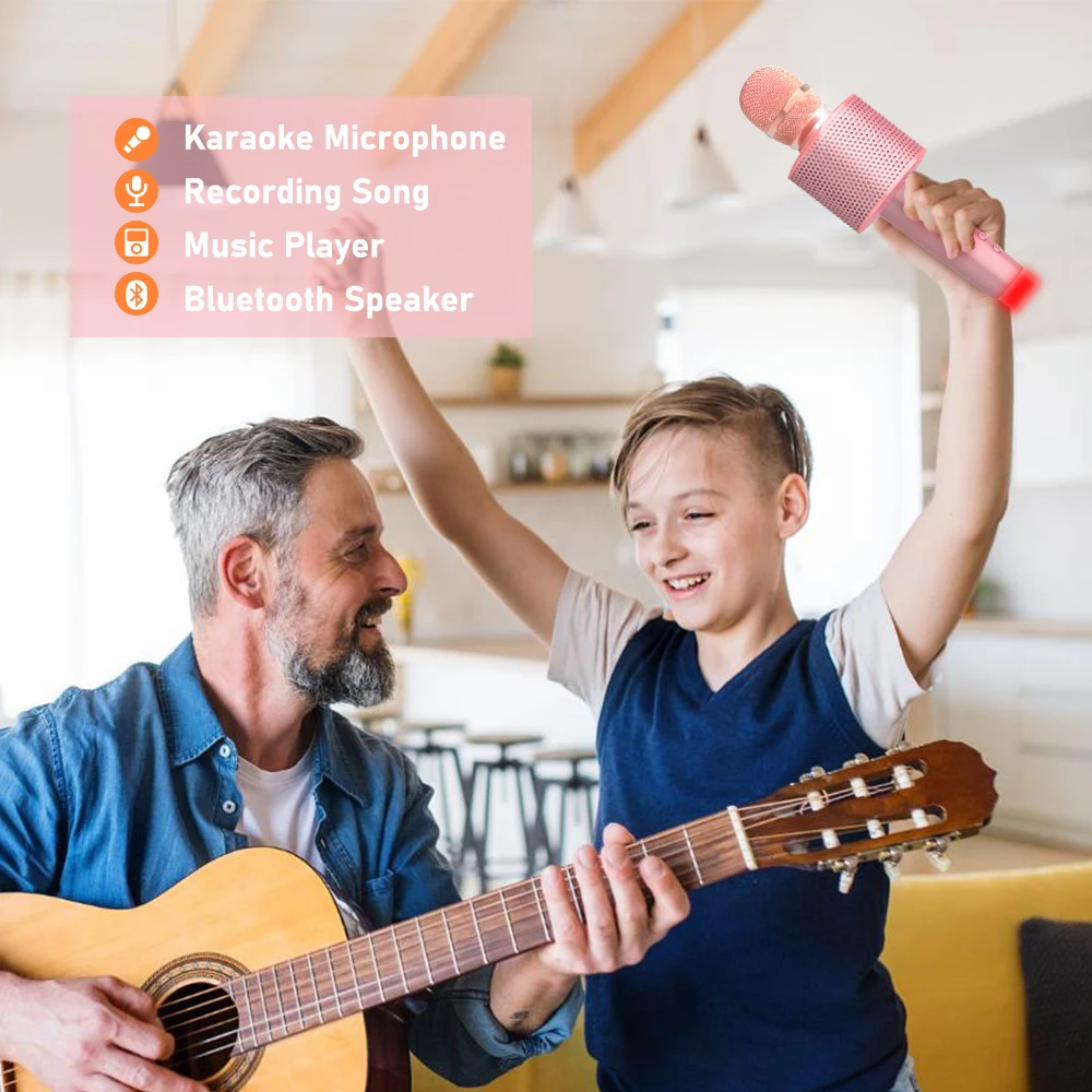 Беспроводной микрофон для караоке Bluetooth с голосовым преобразователем и