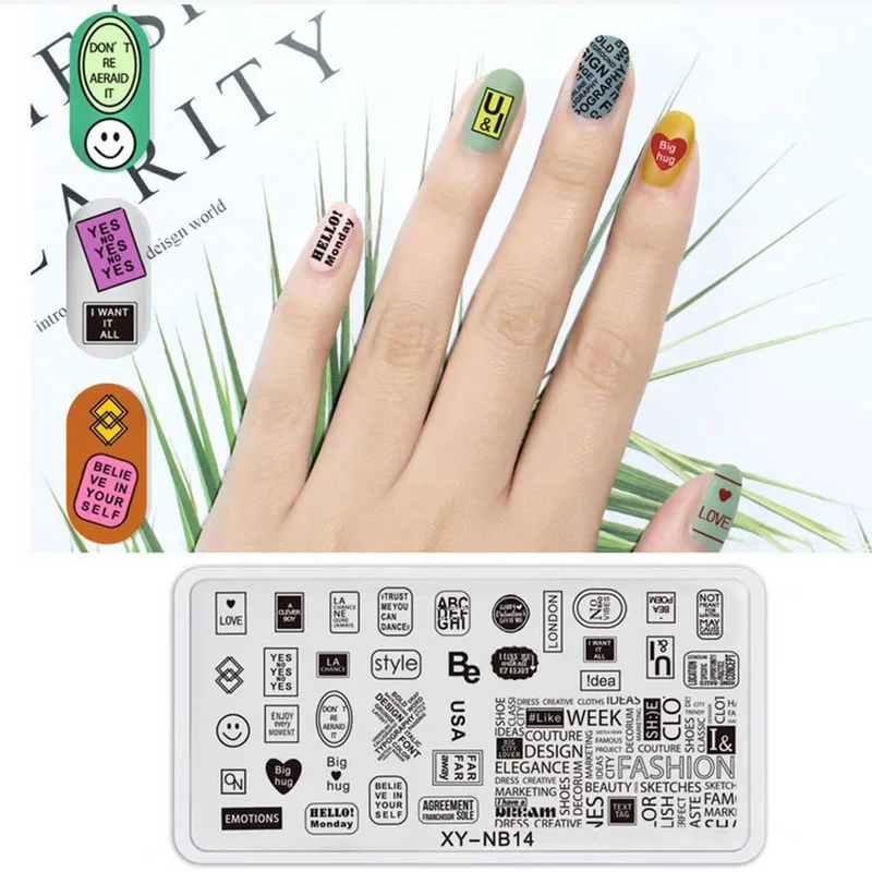 Штамповочные пластины для ногтей милые животные изображения шаблоны ногтевого