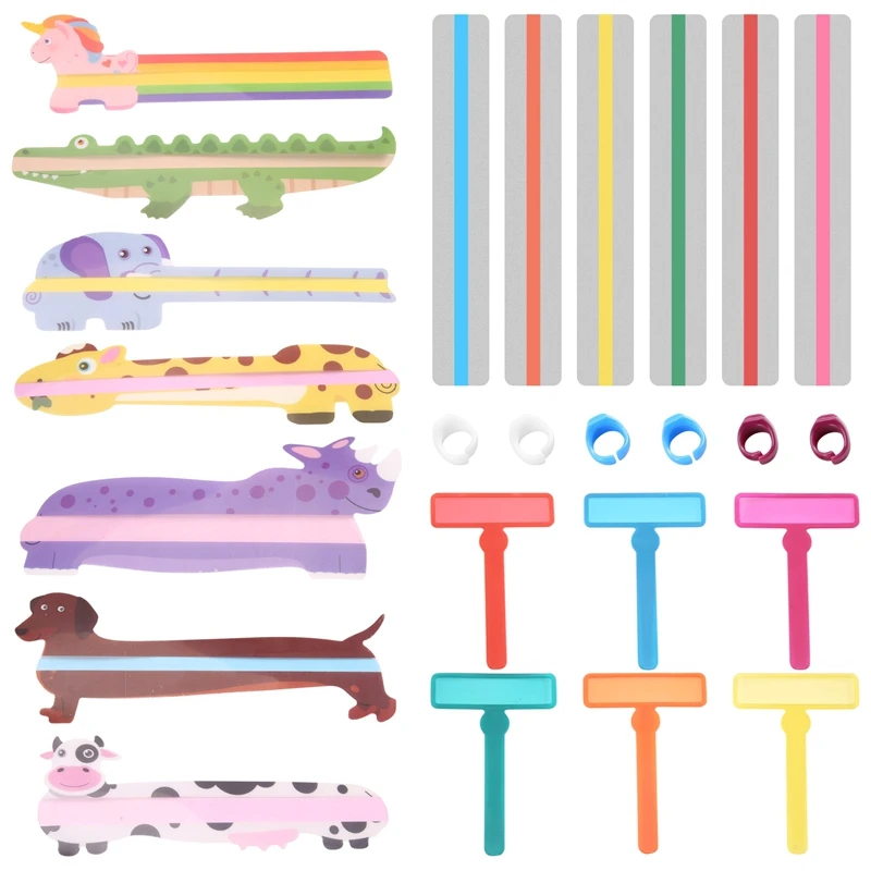 

25 Pieces Dyslexia Reading Strips Reading Guide Strips For Kids Animal Bookmarks Finger Reading Tracking Rulers