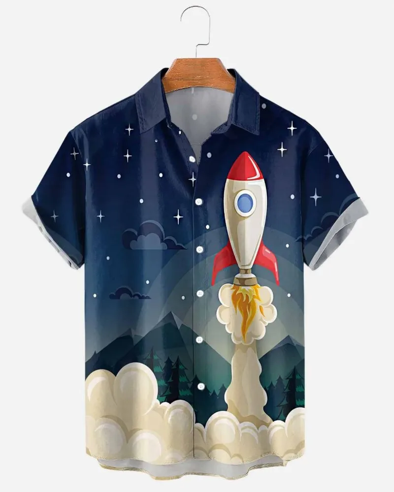 Men'S Shirt Oversized Printed Short Sleeved Summer Hawaiian Beach Flower Korean Shirts For Comfort, Breathability, Casual Styl
