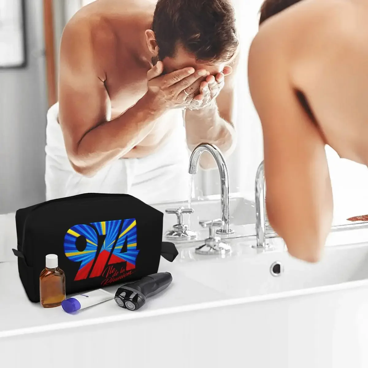 974 Изолированные сумки для ланча с логотипом Reunion Island школы и офиса Reunionese гордый