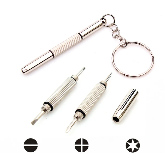 5-in-1 Mini Precision Repair Screwdriver Multifunctional Portable Optical/Eyeglasses/Sunglasses/Jewelry/Watches With Key Chain 3