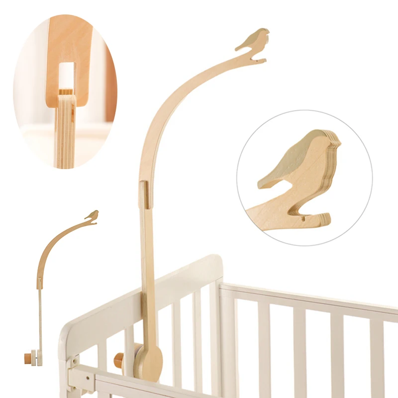 

Educational Toys Baby Crib Mobiles Rattles Music Bed Bell Newborn Bird Bed Bell Bracket Baby Toys Wooden Bed Bell Accessories