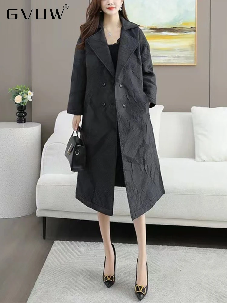 

Женское Плиссированное пальто GVUW с хлопковой подкладкой, однобортное Модное теплое зимнее роскошное пальто с капюшоном, 17G0229