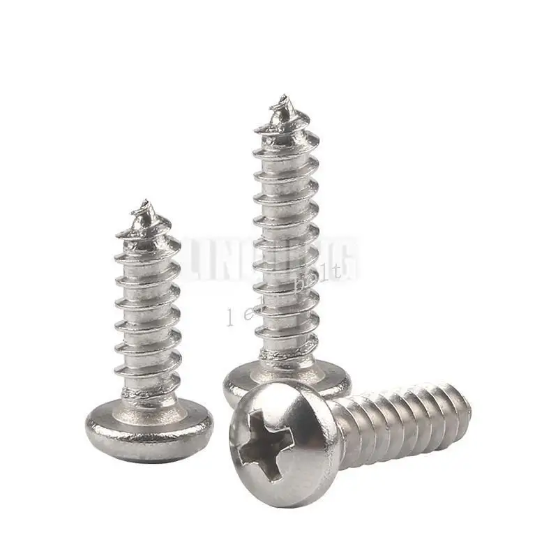 

50/100PCS M1.7 M2 M2.3 M2.6 M3 Philips Round Head 304 Stainless Steel Cross PhillipsPan Round Head Self tapping Screw L=3-50mm