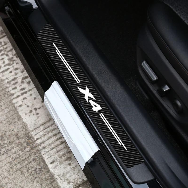 

Car Door Carbon Fiber Sticker For BMW X4 F26 G02 Car Door Sill Scuff Plate Anti-Scratch Decoration Auto Accessories