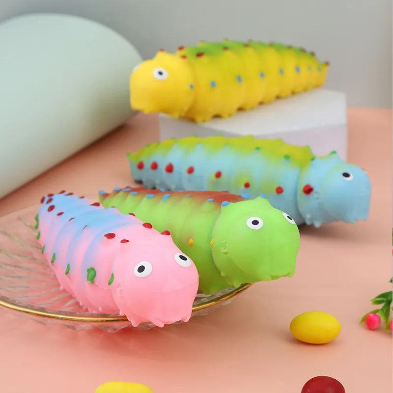 

Colour Caterpillar Simulation Of Flour Kneading Squeezing Soft Rubber Children's Trick Toys Kids Decompression Venting Toys