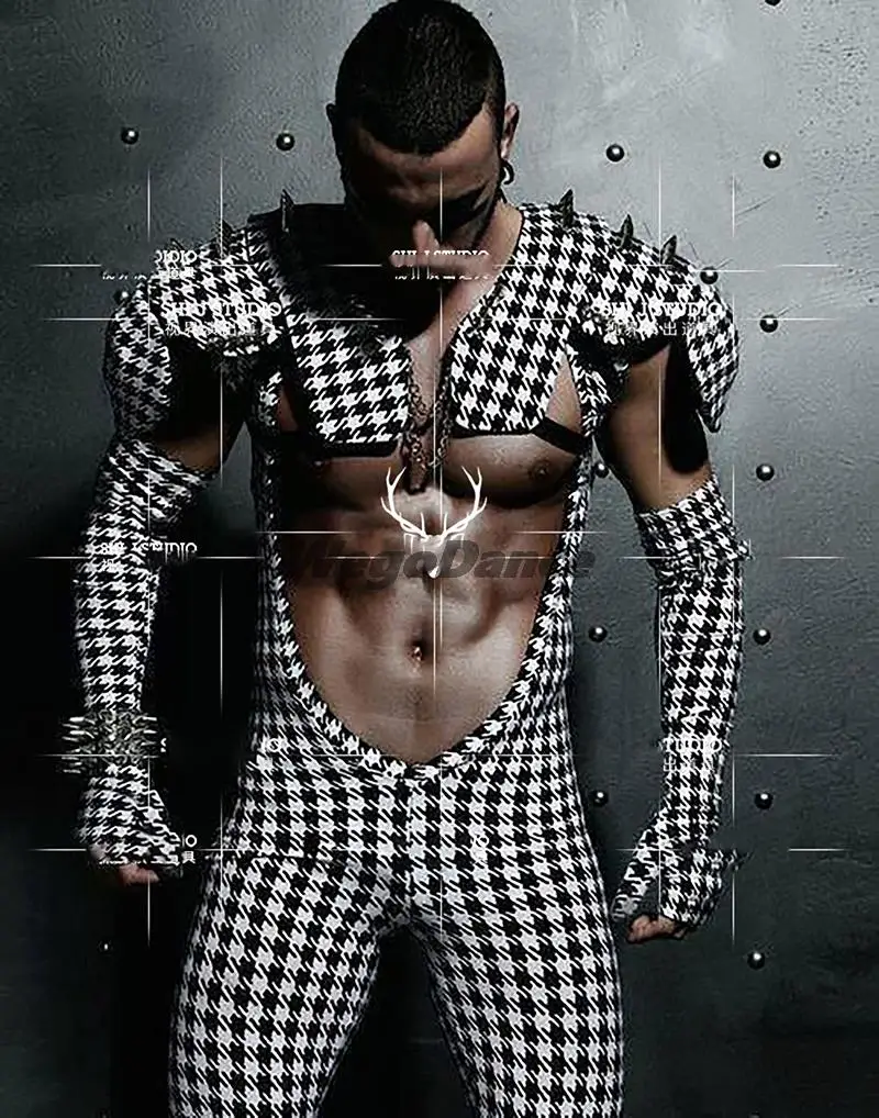 

New Sexy Men Jumpsuit Dance Costume