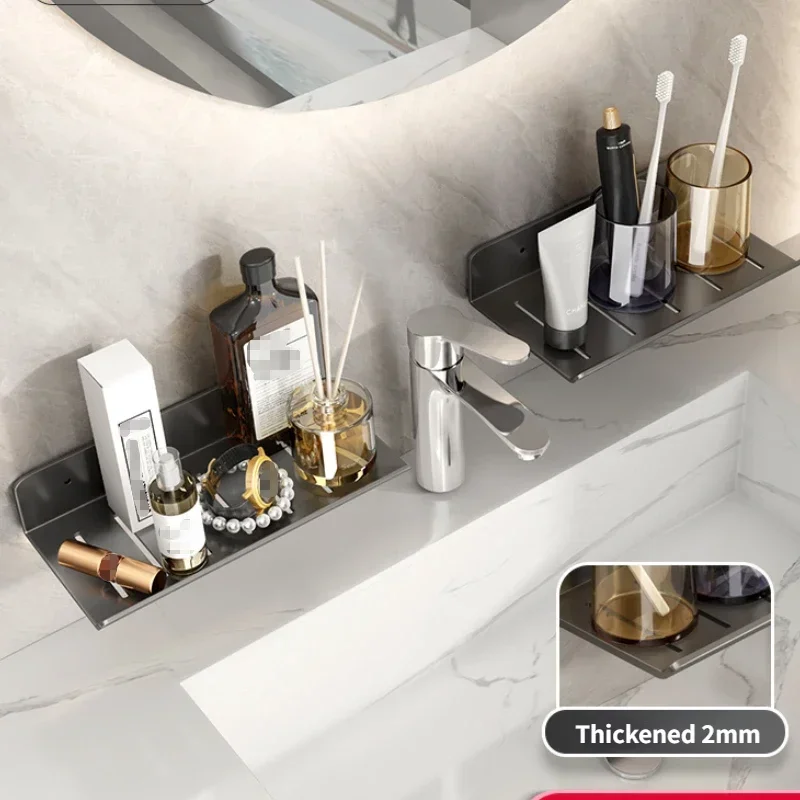 Черная Металлическая Угловая Полка Для Ванной Комнаты Органайзер Макияжа Без