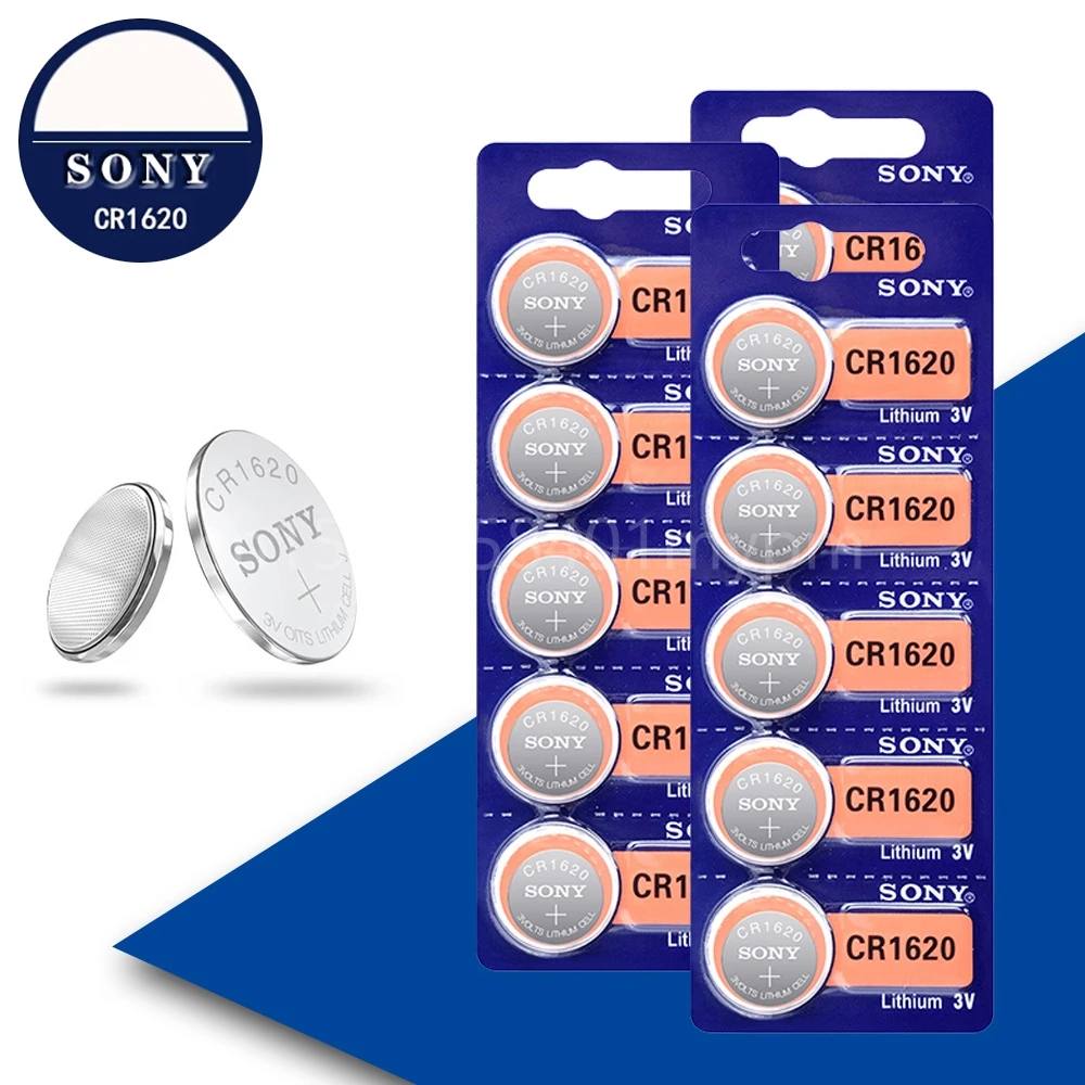 

Оригинальный кнопочный Аккумулятор Sony Cr1620 для часов, 3 в, литиевая батарея CR 1620 BR1620, пульт дистанционного управления калькулятором