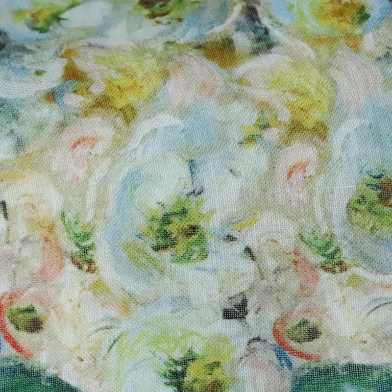 Постельное белье Monet из натурального чистого рами тонкая летняя ткань с цифровой