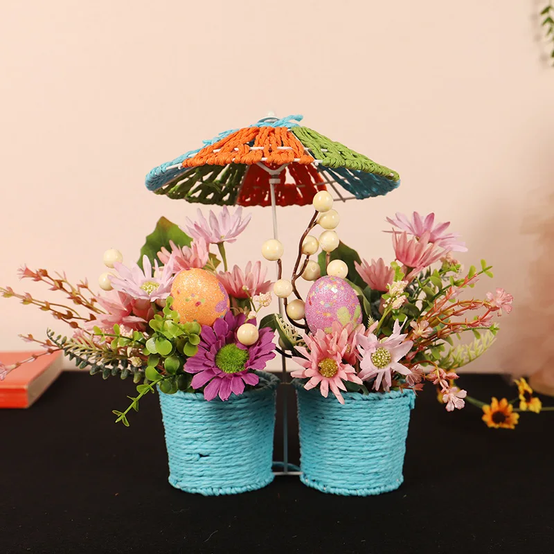 

Пасхальный искусственный цветок, семейные украшения для пасхальвечерние, креативные настольные украшения для дома