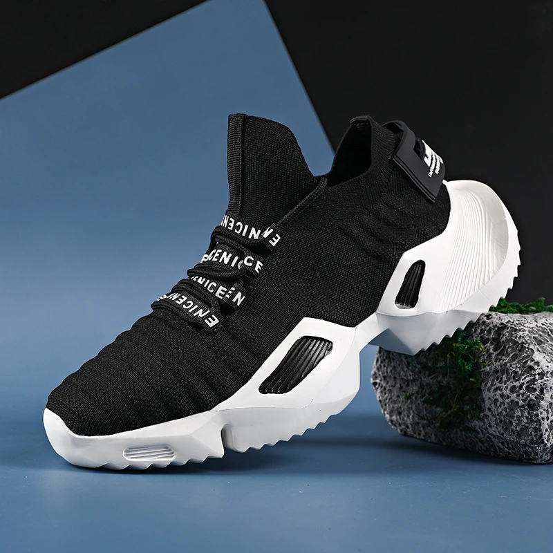 Men Sneakers High Top Casual Shoes, Large Size White, Comfortable, Light and Breathable, Size 47 Black Sports Running Shoes Man