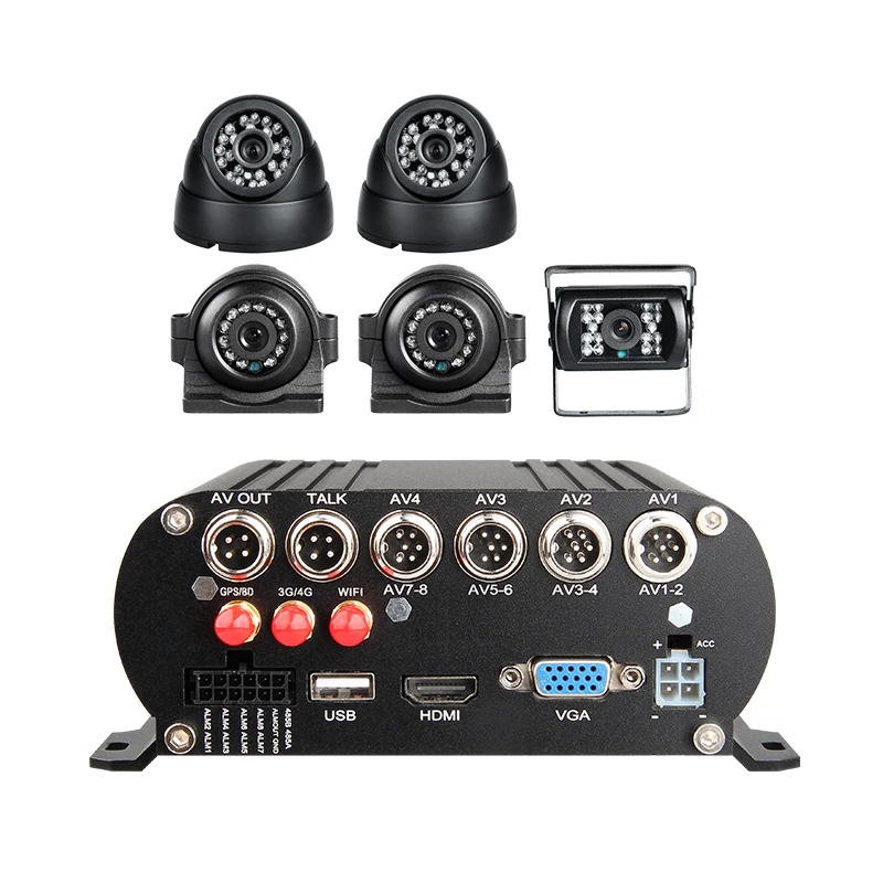 

Car MDVR Kit 8CH/Channel 1080P HDD 4G GPS WIFI Mobile Vehicle DVR Video Recorder With 5pcs IR Waterproof Night Vision Cameras