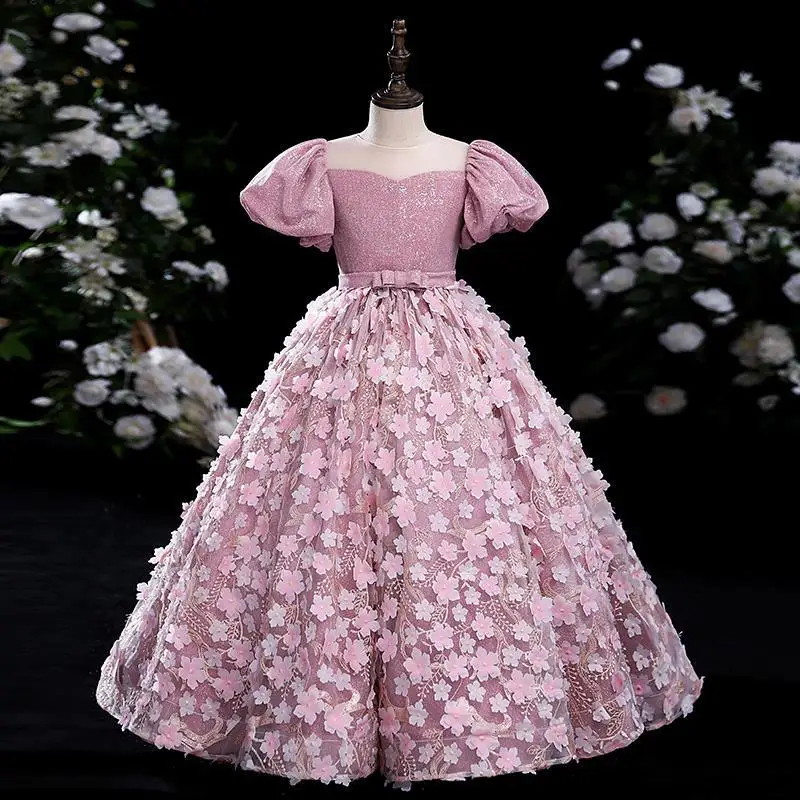 Kids Beauty Pageant Dresses for Girls 3 To 14 Years Birthday Party Weddings Luxury Evening Ball Gown Child Formal Occasion Dress