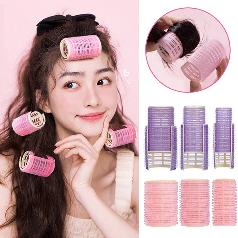 

2 Pcs/Set Heatless Curling Rod Hair Rollers Hair Curlers Self-adhesive Lazy Bangs Curler Styling Tools Hair Fluffy