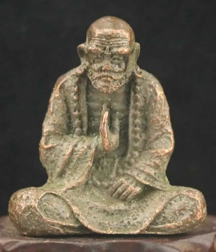 

Chinese Old Statue Hand-Carved Bronze Statue Buddha Pendant 1.9 Inch